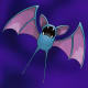 Pokémon Zubat on Poison-type background.